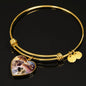 English Mastiff Print Luxury Heart Charm Bangle