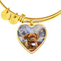 Dogue de Bordeaux Print Luxury Heart Charm Bangle