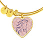 Lovely Horse Art Print Heart Pendant Bangle