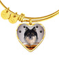 Finnish Lapphund Print Luxury Heart Charm Bangle