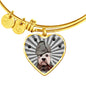Dandie Dinmont Terrier Print Luxury Heart Charm Bangle