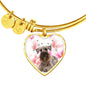 Cesky Terrier Print Luxury Heart Charm Bangle