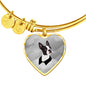 Boston Terrier Print Heart Pendant