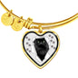 Nebelung Cat Print Heart Pendant Bangle
