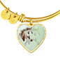 American Paint Horse Watercolor Art Print Heart Pendant Bangle