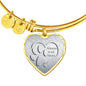 Paws Art Print Heart Pendant Luxury Bangle