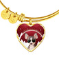 Chihuahua Print Heart Charm Bangle