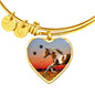 American Paint Horse Print Luxury Heart Charm Bangle