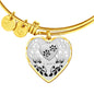 Paws Print Heart Pendant Bangle
