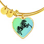 Amazing Horse Vector Print Heart Pendant Bangle