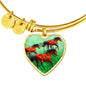 Arabian Horse Art Print Heart Pendant Bangle