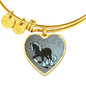 Clydesdale Horse Print Heart Pendant Luxury Bangle