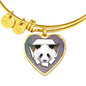 Amazing Panda Vector Art Print Heart Pendant Bangle