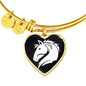 Friesian Horse Vector Art Print Heart Pendant Bangle
