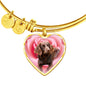 Boykin Spaniel Print Luxury Heart Charm Bangle