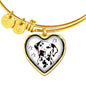 Lovely Dalmatian Dog Print Heart Pendant Bangle