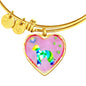 Bedlington Terrier Dog Art Print Heart Pendant Bangle