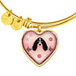 English Springer Spaniel Dog Print Heart Pendant Bangle