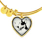 Bull Terrier Dog Art Print Heart Pendant Bangle