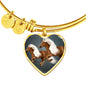 Haflinger Horse Print Heart Pendant Bangle