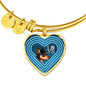 Miniature Pinscher Dog Print Heart Pendant Bangle