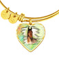Thoroughbred Horse Art Print Heart Pendant Bangle