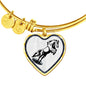 Mustang Horse Art Print Heart Pendant Bangle