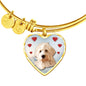 Goldendoodle Print Luxury Heart Charm Bangle