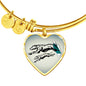 Greyhound Dog Art Print Heart Pendant Bangle