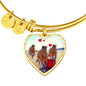 Clydesdale Horse Print Luxury Heart Charm Bangle