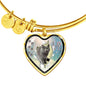 Korat Cat Print Heart Pendant Bangle