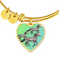 Quarter Horse Art Print Heart Pendant Bangle