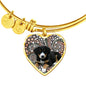Entlebucher Mountain Dog Print Luxury Heart Charm Bangle