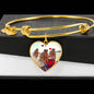 Clydesdale Horse Print Luxury Heart Charm Bangle