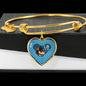 Miniature Pinscher Dog Print Heart Pendant Bangle