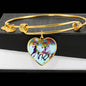 American Quarter Horse Print Heart Pendant Luxury Bangle