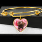 Boykin Spaniel Print Luxury Heart Charm Bangle
