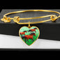 Arabian Horse Art Print Heart Pendant Bangle