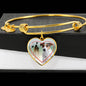 Jack Russell Terrier Print Luxury Heart Charm Bangle