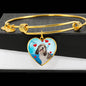 Petit Basset Griffon Vendeen Print Luxury Heart Charm Bangle