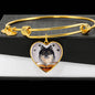 Finnish Lapphund Print Luxury Heart Charm Bangle