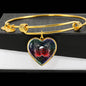 Gun And Skull Print Heart Pendant Bangle
