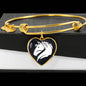 Friesian Horse Vector Art Print Heart Pendant Bangle