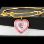 Cute Kitten Print Heart Pendant Bangle