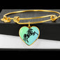 Amazing Horse Vector Print Heart Pendant Bangle