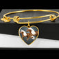 Haflinger Horse Print Heart Pendant Bangle