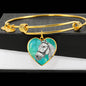 Andalusian Horse Watercolor Art Print Heart Pendant Bangle