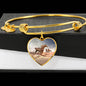 Arabian Horse Print Luxury Heart Charm Bangle