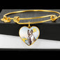 Boston Terrier Print Luxury Heart Charm Bangle