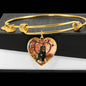 Cute Hovawart Dog Print Luxury Heart Charm Bangle